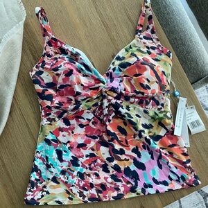 NWT Blue Rod Beattie Party Animal Swimsuit Top Sz 8